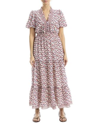 Max Studio V-Neck Tiered Maxi Dress