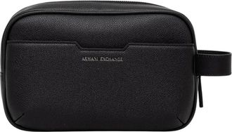 A|X Armani Exchange Rechthoekige toilettas met handvat aan de zijkant en ritssluiting - Heren - Toilettassen - Zwart - ONE Size - Polyester - Tassen