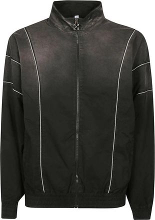 Off-white Relaxed- geverfde track jacket - Heren - Zomerjassen - Zwart - S - Katoen - Jassen
