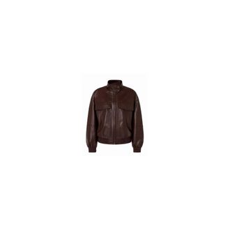 Twinset Chaqueta Bomber de Cuero Sint&eacute;tico con Bolsillos Utilitarios - Jackets - Mujer - Rojo - XS