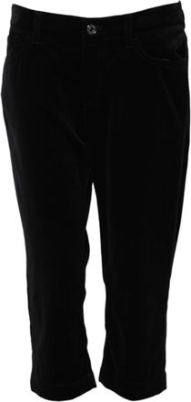 Dolce & Gabbana Womens Capri Cropped Velvet Pants - Black Cotton - Size EU 38 (Womens)