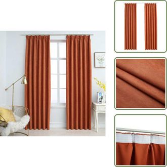 vidaXL The Living Store Tende Oscuranti con Ganci 2 pz Ruggine 140x175 cm - Tende con ganci