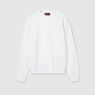 Gucci Cotton Jersey Sweatshirt With Embroidery, Size XXXL, White, Ready-to-wear