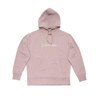 Calvin Klein Mens Logo French Terry Hoodie In Zephyr