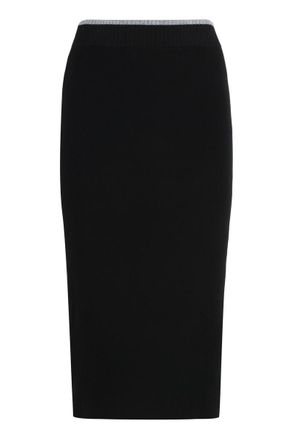 Pinko Nuova Guinea Ribbed Knit Skirt