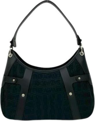 Ferragamo Pre-owned Shoulder Bags, female, Black, Size: ONE SIZE Pre-owned Canvas Shoulder Bag