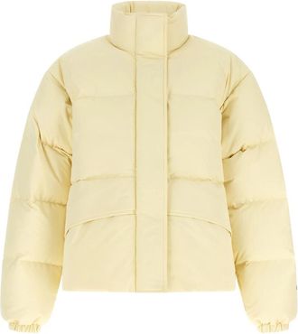 Jil Sander Gewatteerd Shell Donsjack - Dames - Gewatteerde jassen - Beige - L - Polyester - Jassen