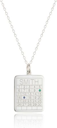 Lily & Roo Silver Personalised Family Calendar Necklace