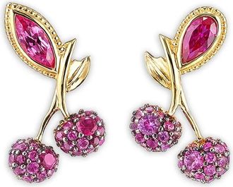 Anabela Chan Orecchini Cherry in oro giallo 14 carati e oro vermeil 18 carati con pietre