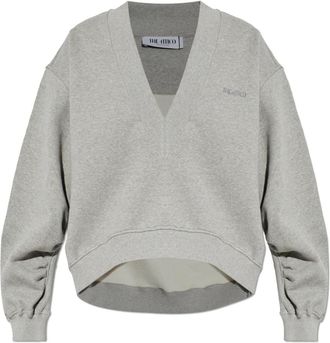 The Attico The Logo Sweatshirt - Dames - Sweatshirts - Grijs - M - Katoen - Hoodies & sweatvesten