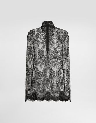Dolce & Gabbana Chantilly Lace Top - Woman Shirts And Tops Black 36