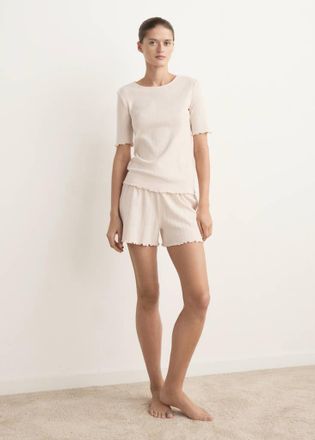 Mango Maglietta cotone sfilacciato rosa - Donna - S - MANGO