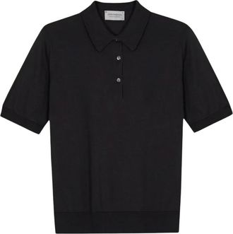 John Smedley Jill Shirt SS - Dames - Polos - Blauw - S - Katoen - Tops