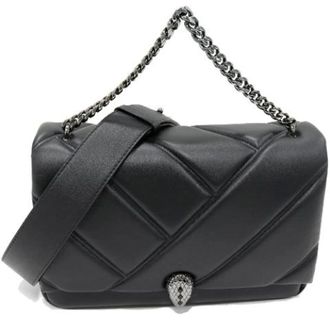 Bulgari Pre-owned Serpenti Cabochon Calf 2way Schoudertas - Dames - Pre-owned - Zwart - Maat: ONE Size Leer