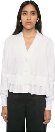 Meimeij Cardigan met plooien op de rug - Dames - Vesten - Wit - S - Truien & Vesten