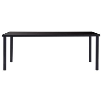 Berkfield Home Dining Table Black 200x100x75 cm Tempered Glass | Size: 200 x 100 x 75 cm