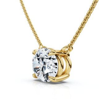Pompeii3 1Ct Solitaire Oval Diamond Pendant 14k Gold Womens 18 Chain Lab Grown
