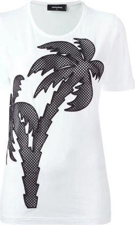 Dsquared2 Katoenen T-shirt - Dames - T-shirts - Wit - S - Katoen - Tops
