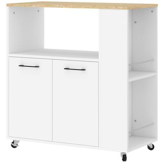 HOMCOM Carrito de cocina 75x40x80.5 cm blanco