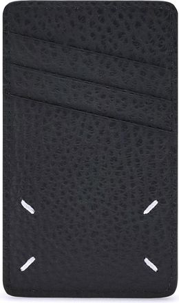 Maison Margiela Mens Vertical Card Holder Black Calf Leather Bos Taurus Wallet