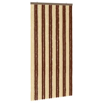 vidaXL Cortina De Insectos De Chenilla Marr&oacute;n Y Beige 100 X 200 Cm Vidaxl