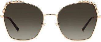 Carolina Herrera Brown Gradient Square Ladies Sunglasses HER 0145/S 0000/HA 59