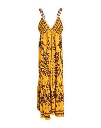 Farm Rio GOLDEN OASIS YELLOW SLEEVELESS MAXI DRESS