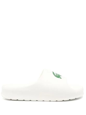 Lacoste Sandali slides con logo - Bianco