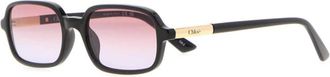 Chlo&eacute; Black Rectangular Sunglasses