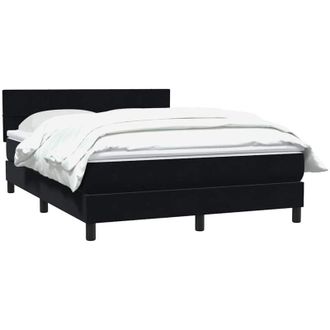 vidaXL Cama Box Spring Con Colch&oacute;n Terciopelo Negro 160x210 Cm Vidaxl