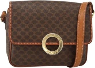 Celine Pre-owned Cross Body Bags, female, Brown, Size: ONE SIZE Pre-owned Vintage Macadam Shoulder Bag