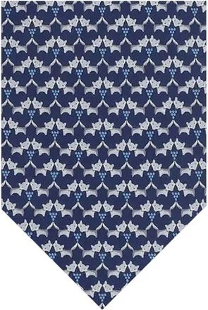 Ferragamo Navy Blue Graphic Tie