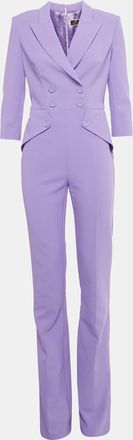 Elisabetta Franchi Purple Double Layer Crepe Jumpsuit