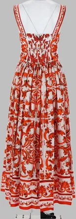 Dolce & Gabbana All-Over Print Poplin Dress - Orange