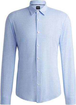BOSS Slim-fit shirt in printed performance-stretch jersey