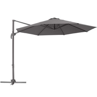 TecTake Parasol protecci&oacute;n UV 50+, &oslash; 300 cm con pedal y funda, gris