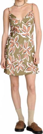 Volcom Psychonic Mini Dress In Light Army