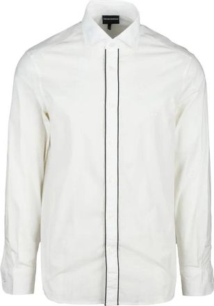 Emporio Armani White Regular Fit Cotton Stretch Mens Shirt