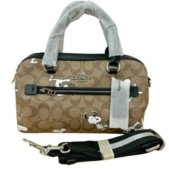 Coach Signature Leather Boston Bag Shoulder Bag (Pre-Owned)