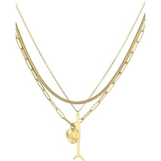 Adornia Set of 3 Tarnish Resistant 18K Gold Plated Chain & Pendant Necklaces at Nordstrom Rack