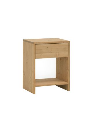 Deco Wood Mesita de noche de madera maciza tono medio 40x40cm