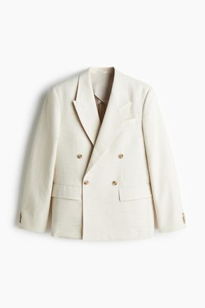 H&M Zweireihiges Jackett in Loose Fit - Hellbeige