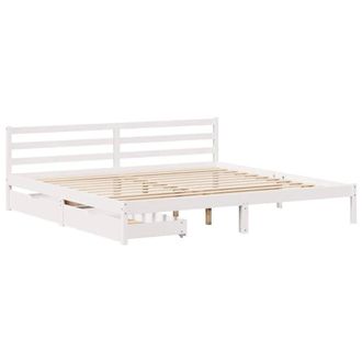 Berkfield Home Full Bed Frame without Mattress White 180x200 cm Super King Solid