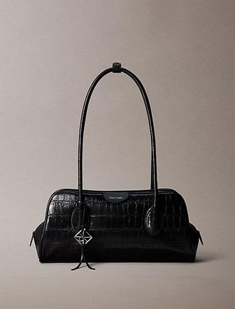 Calvin Klein Bolso De Hombro De Cocodrilo Con Logo Con Emblema