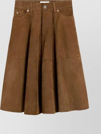Ami leather a-line midi skirt