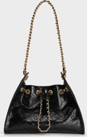 Charles & Keith Duo Quilted Drawstring Bucket Bag