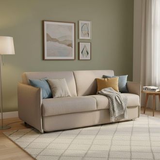 Dmora Sof&aacute; Cama 2 Plazas Follina, Desenfundable, Con Almacenamiento Made In Italy, Apertura Abatible, 160x95 Cm Gris Topo
