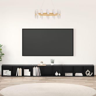 Berkfield Home TV Cabinet 3 pcs Black oak 37 x 35 x 107.5 cm Engineered wood