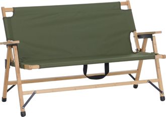 Hhg [nunca Usado] Banco De Camping De Bamb&uacute; Hhg-891, Banco De Exterior, Banco De Picnic, Banco De Jard&iacute;n, Plegable, Asa De Transporte, Tela/tejido, 117 Cm