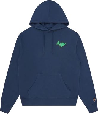 Icecream Felpa con ricamo canguro e cappuccio - Blu